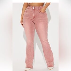Fashion Nova Pink Bootcut Jeans